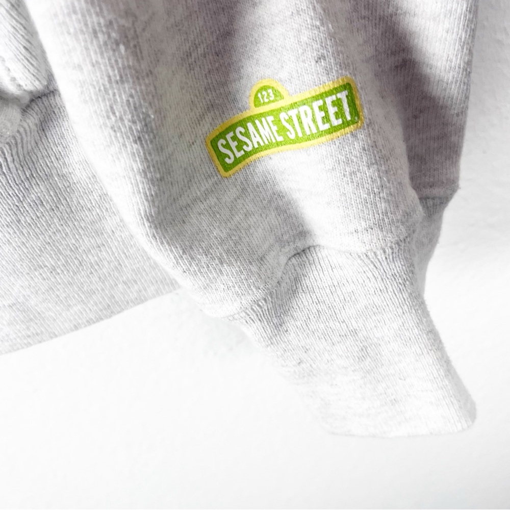 CHAMPION x SESAME STREET Reverse Weave Gray Long Sleeve Kangaroo Pocket Hoodie - Picture 7 of 11